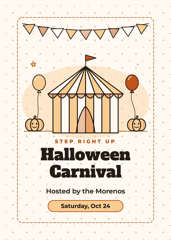 Carnival Tent — Halloween Carnival Halloween invitation