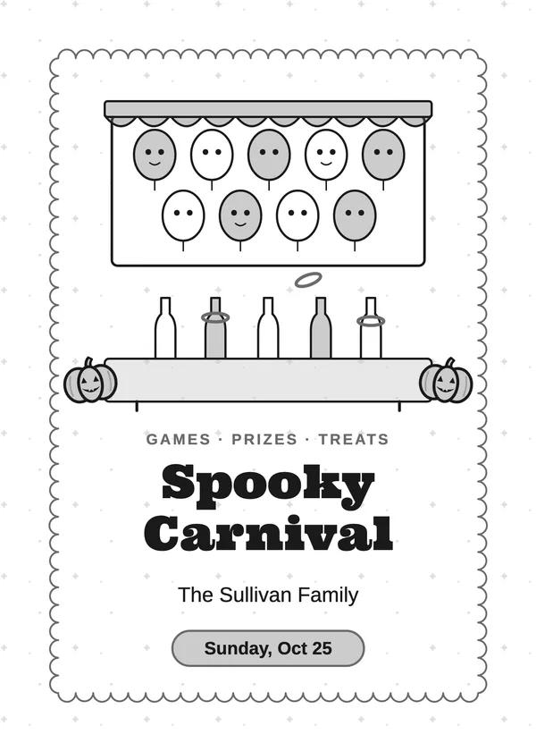 Carnival Games — Halloween Carnival Halloween invitation