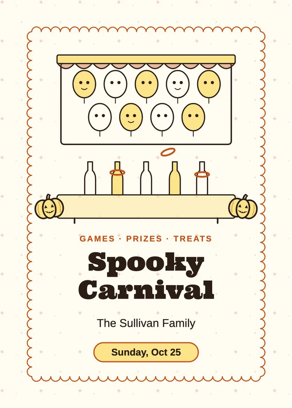 Carnival Games — Halloween Carnival Halloween invitation