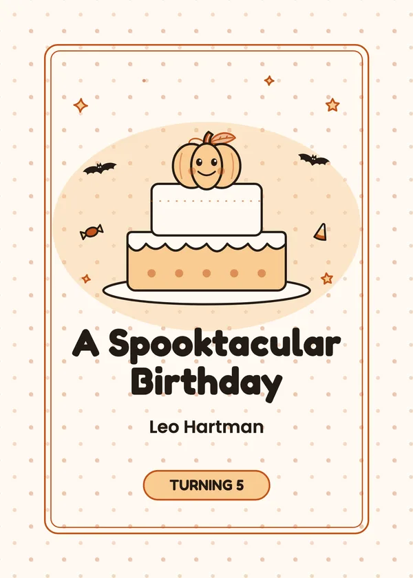 Pumpkin Cake — Kids' Halloween Birthday Halloween invitation