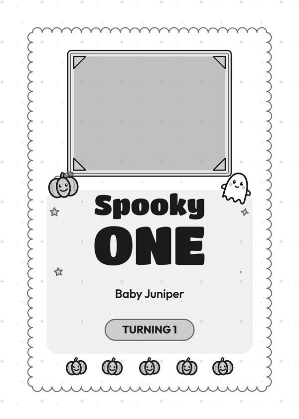 Spooky ONE — Kids' Halloween Birthday Halloween invitation with a photo window