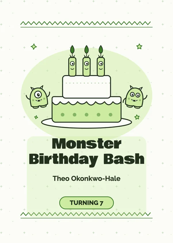 Monster Candles — Kids' Halloween Birthday Halloween invitation