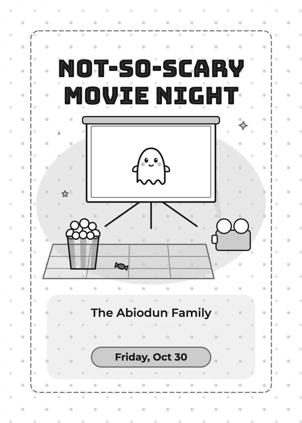 Movie Night — Family Movie Night Halloween invitation