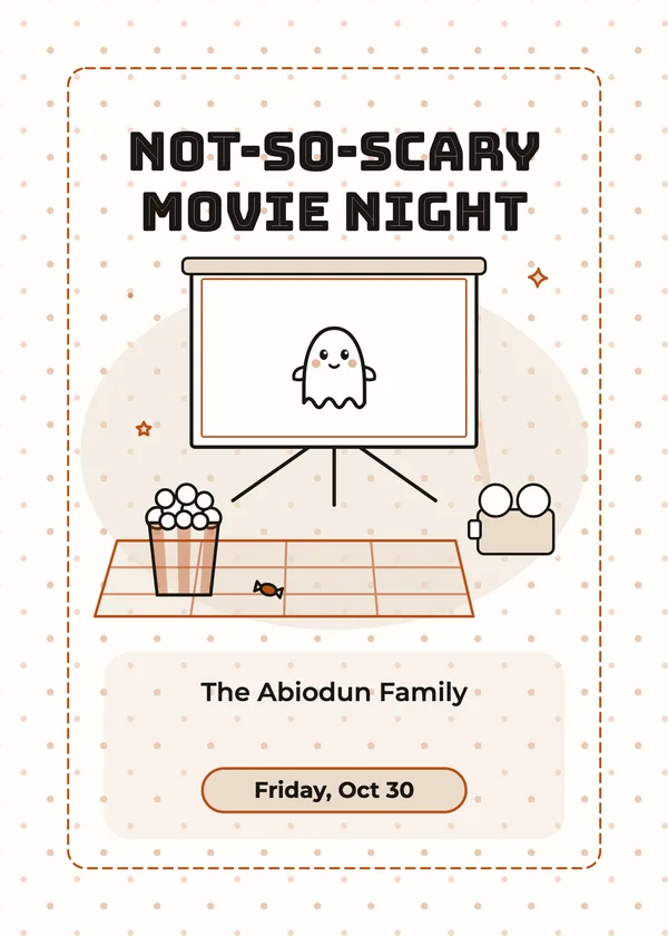 Movie Night — Family Movie Night Halloween invitation