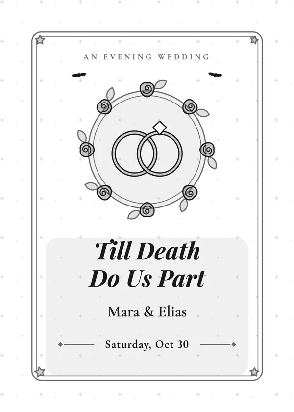 Till Death Do Us Part — Halloween Wedding Halloween invitation