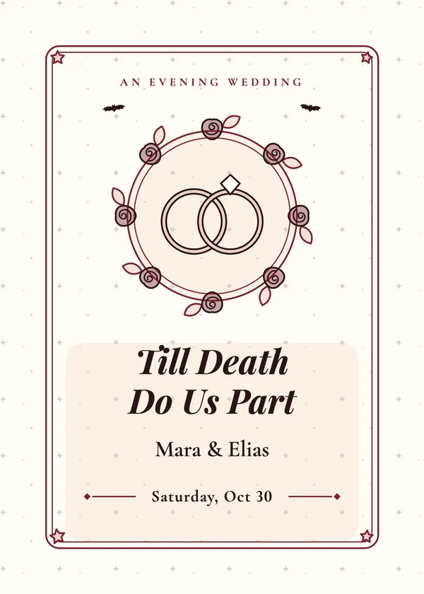 Till Death Do Us Part — Halloween Wedding Halloween invitation