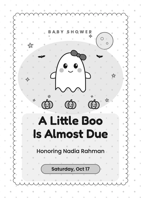 A Little Boo — Halloween Baby Shower Halloween invitation