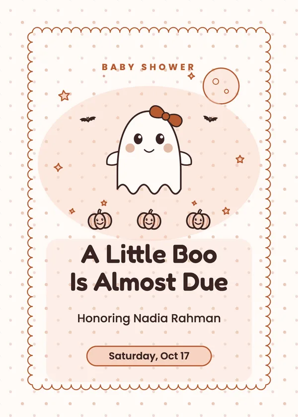 A Little Boo — Halloween Baby Shower Halloween invitation