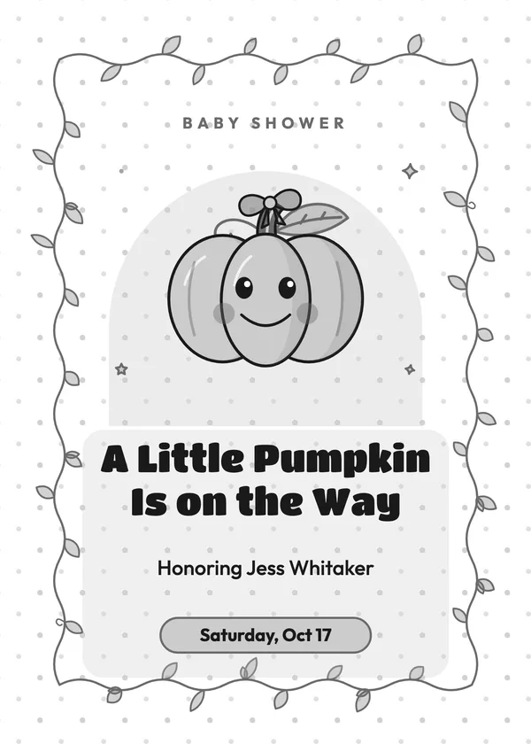 Little Pumpkin on the Way — Halloween Baby Shower Halloween invitation