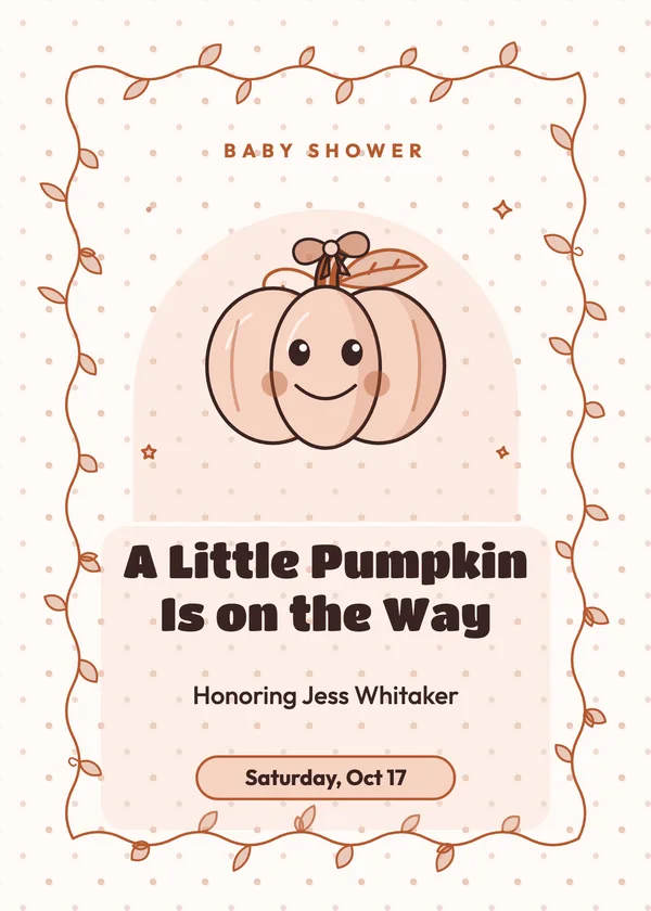 Little Pumpkin on the Way — Halloween Baby Shower Halloween invitation