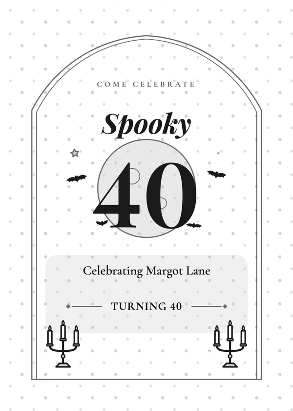 Spooky 40 — Grown-Up Halloween Birthday Halloween invitation