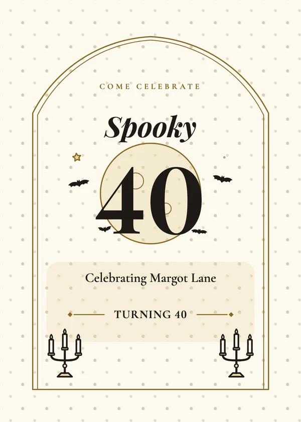 Spooky 40 — Grown-Up Halloween Birthday Halloween invitation