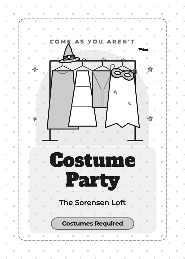 Costume Rack — Costume Party Halloween invitation