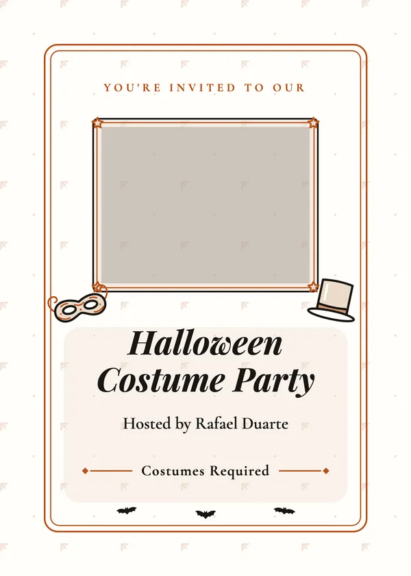 Costume Party Photo — Costume Party Halloween invitation with a photo window