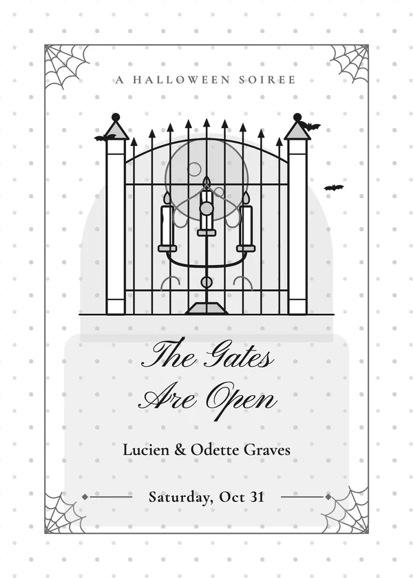 Gothic Gate — Haunted Mansion & Gothic Halloween invitation