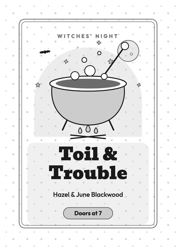 Bubbling Cauldron — Witches' Night Halloween invitation