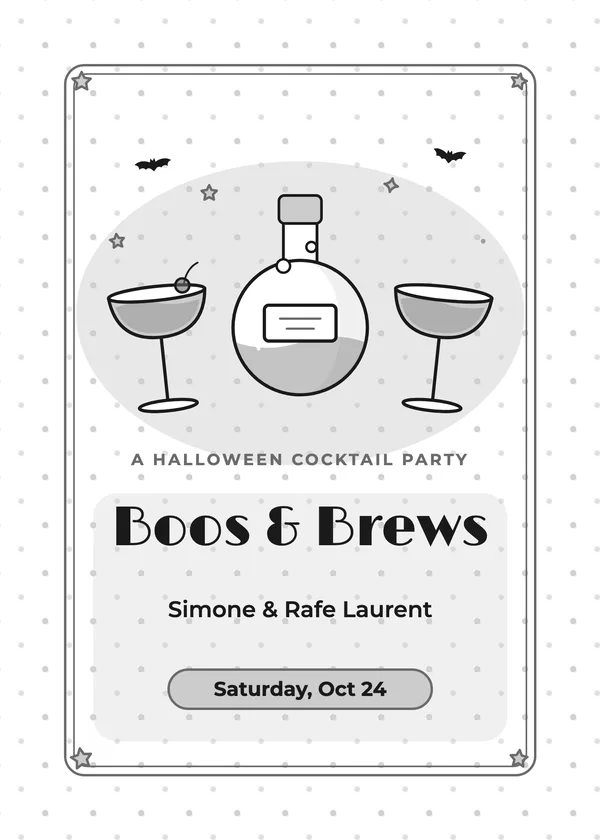 Potion & Coupes — Boos & Brews Halloween invitation