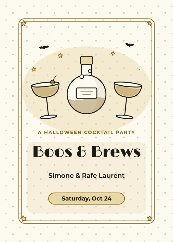 Potion & Coupes — Boos & Brews Halloween invitation