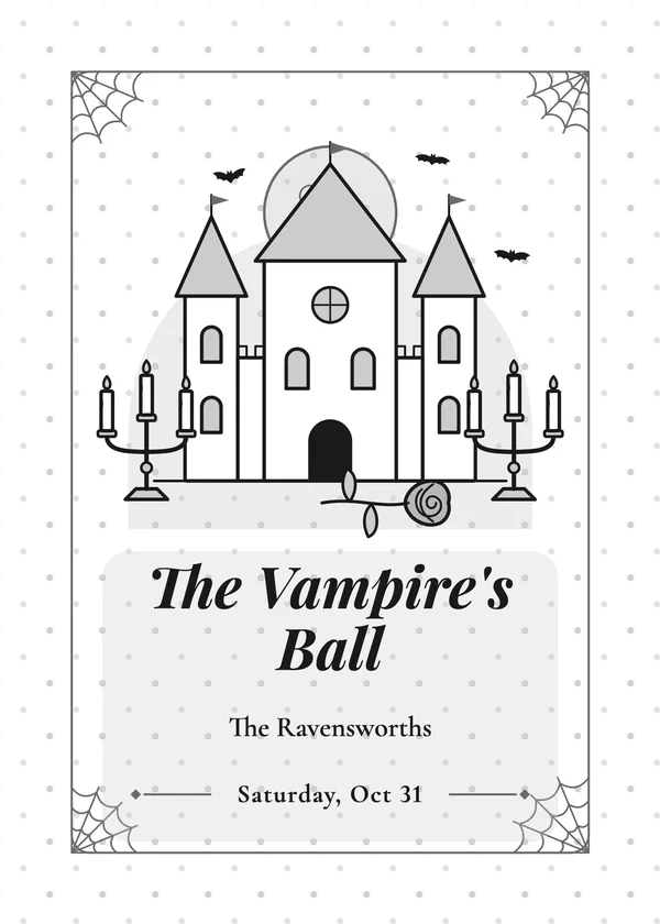 Vampire Castle — Masquerade & Vampires Halloween invitation