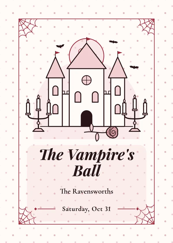 Vampire Castle — Masquerade & Vampires Halloween invitation