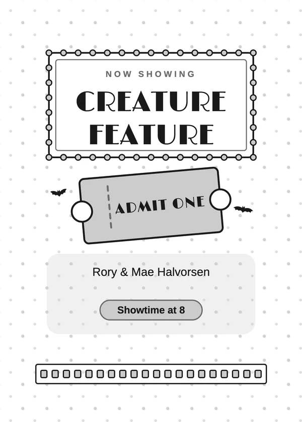 Creature Feature — Horror Movie Night Halloween invitation