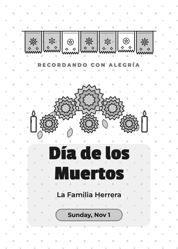 Marigolds & Papel Picado — Día de los Muertos Halloween invitation