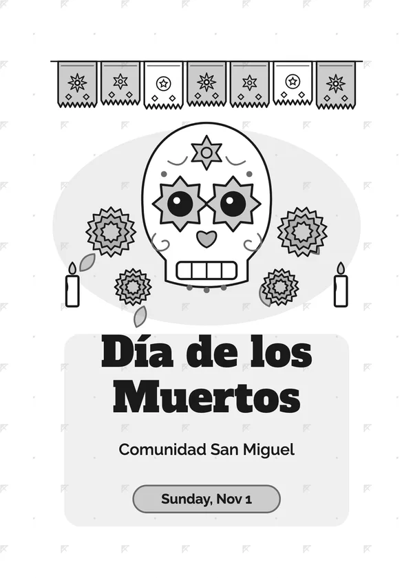 Sugar Skull — Día de los Muertos Halloween invitation