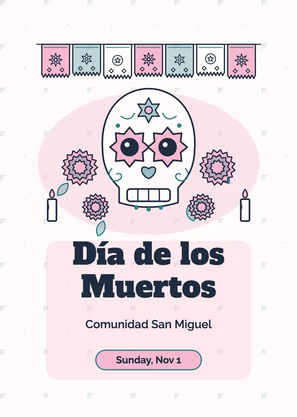 Sugar Skull — Día de los Muertos Halloween invitation