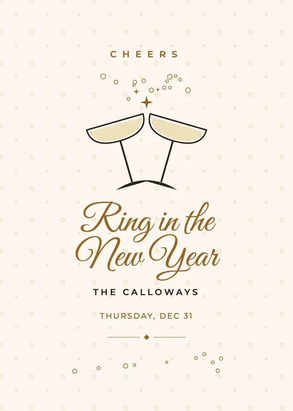 Coupe Clink — Champagne Toast New Year's invitation