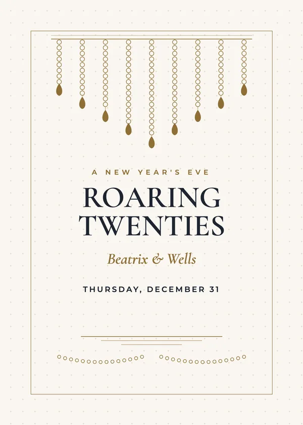Pearl Drop — Roaring Twenties New Year's invitation