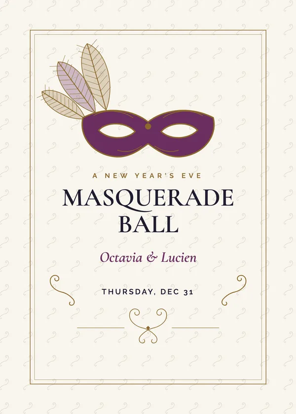 Midnight Mask — Masquerade Ball New Year's invitation