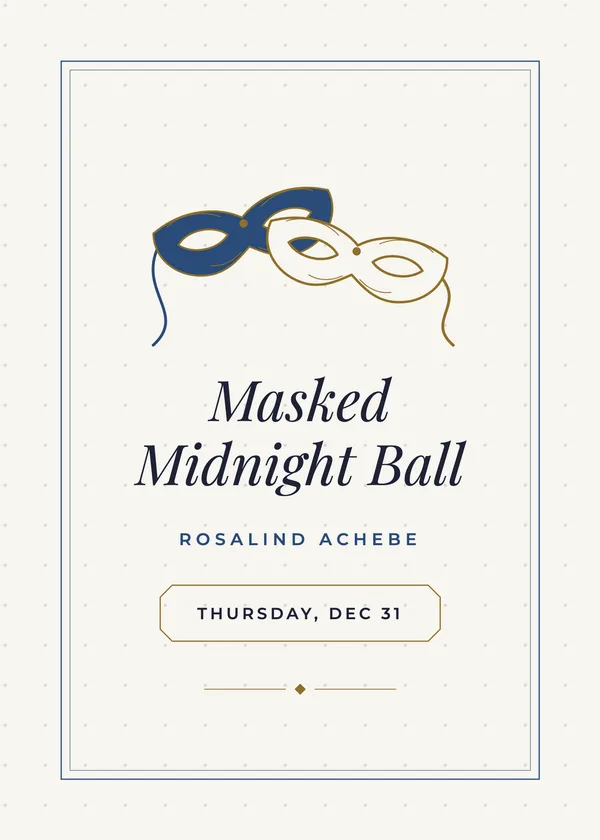 Venetian Pair — Masquerade Ball New Year's invitation
