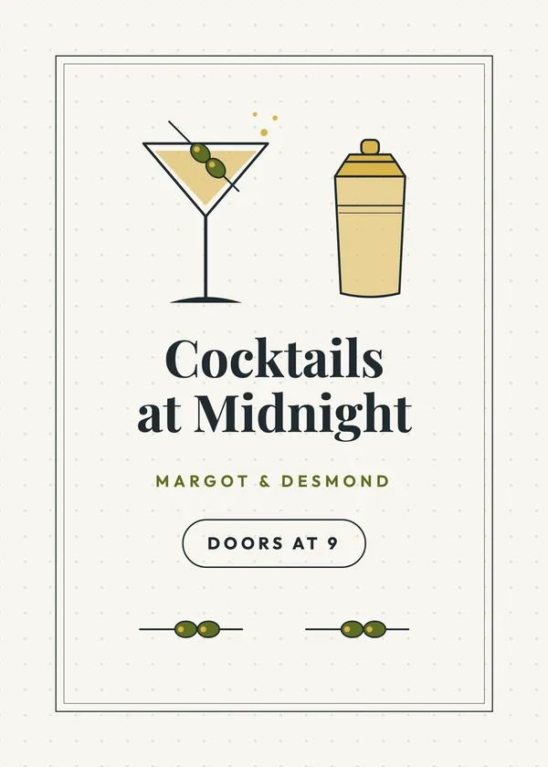 Shaken & Stirred — Cocktail Party New Year's invitation