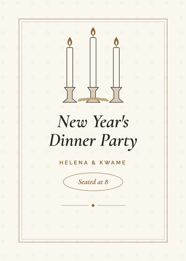 Candlelight Table — Dinner Party New Year's invitation