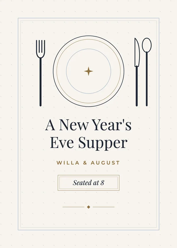 Place Setting — Dinner Party New Year's invitation