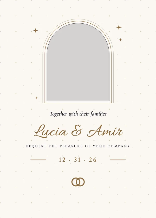 Midnight Vows — New Year's Eve Wedding New Year's invitation with a photo window
