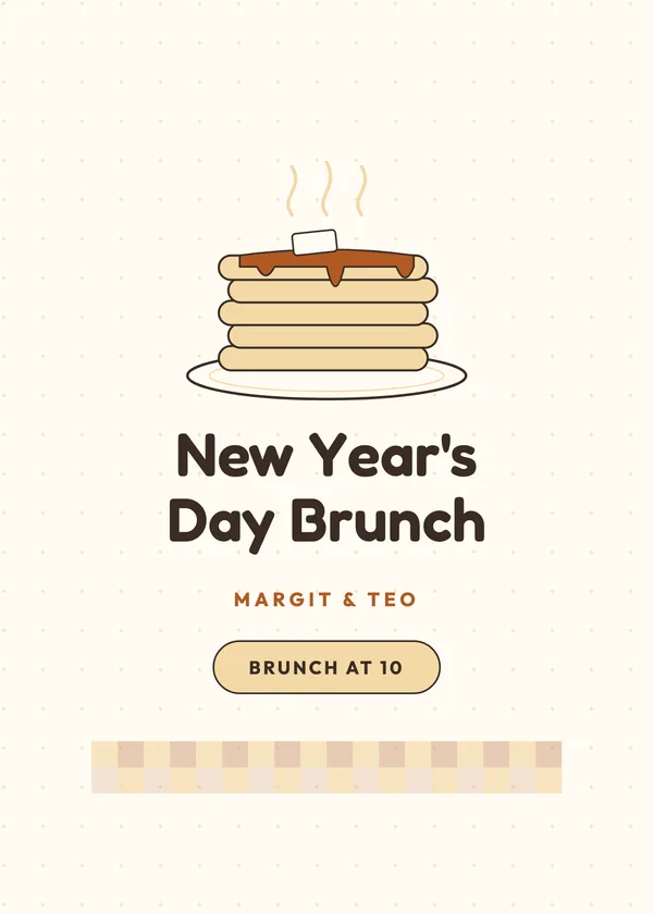 Pancake Stack — New Year's Day Brunch New Year's invitation