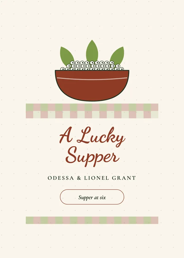 Peas & Greens — Lucky Supper New Year's invitation
