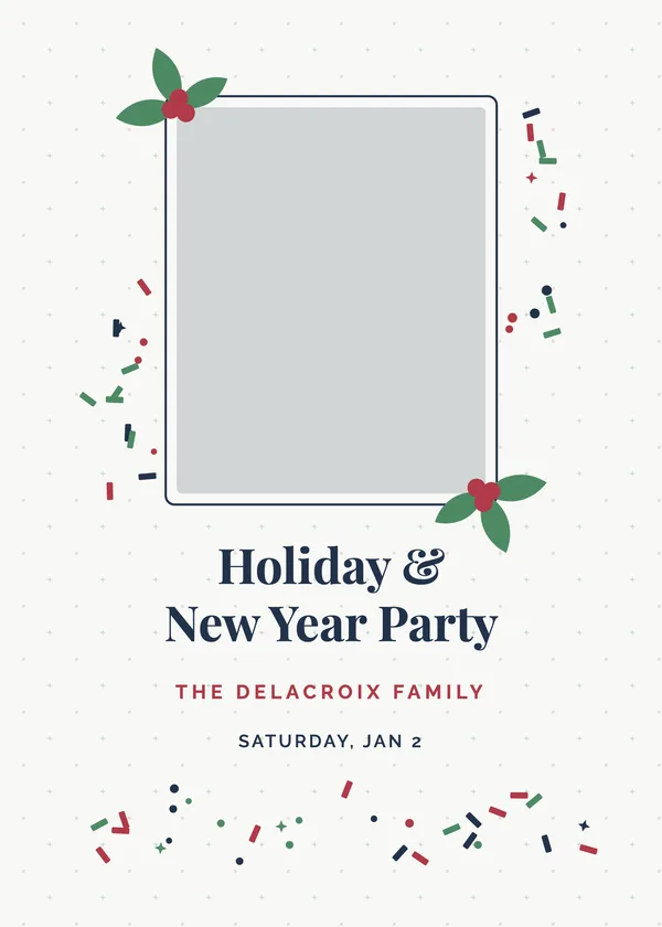 Season Photo — Christmas & New Year New Year's invitation with a photo window