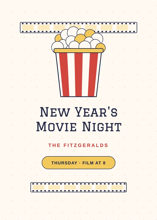 Movie Night In — Cozy Night In New Year's invitation