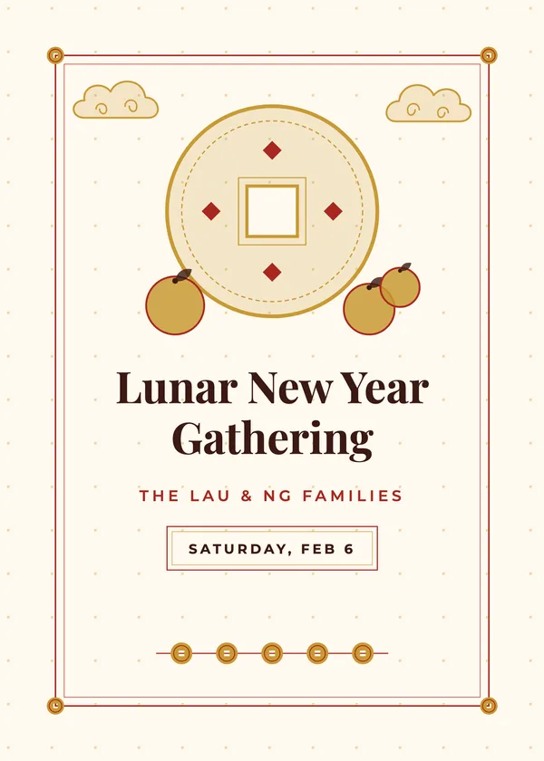 Fortune Coin — Golden Fortune New Year's invitation