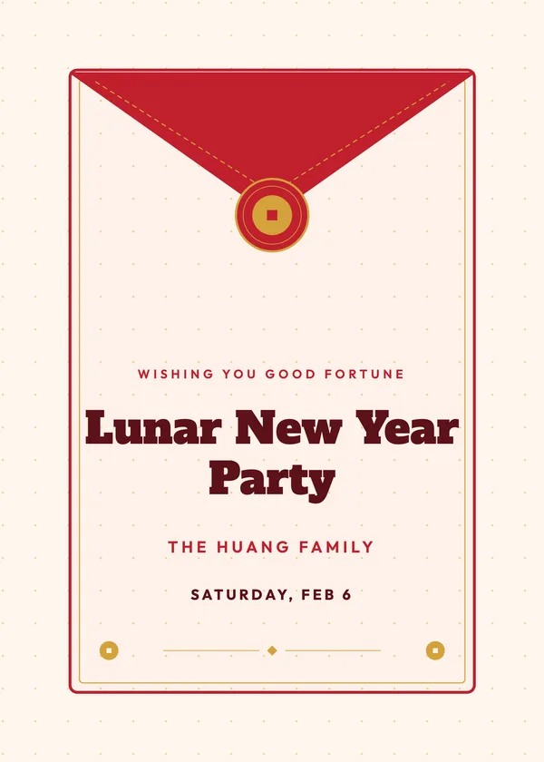 Envelope Flap — Red Envelope New Year's invitation