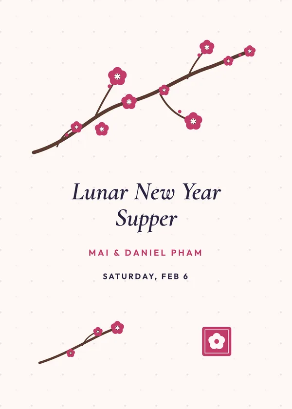 Plum Branch — Plum Blossom New Year's invitation