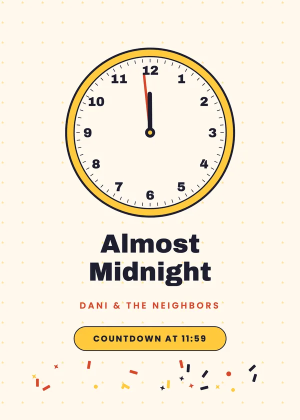Big Clock — Countdown & Ball Drop New Year's invitation