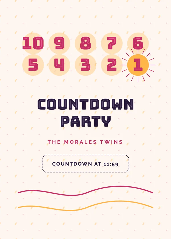 Ten to One — Countdown & Ball Drop New Year's invitation