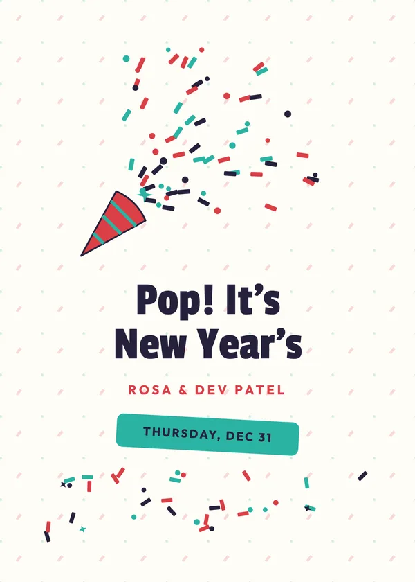 Confetti Burst — Confetti & Fireworks New Year's invitation