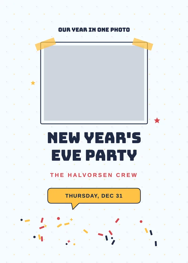 Our Year in One Photo — Funny New Year New Year's invitation with a photo window