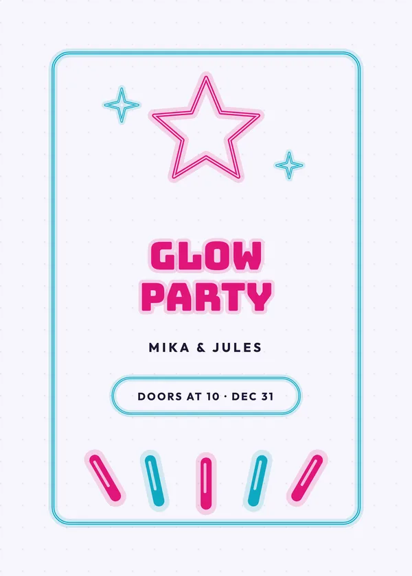 Neon Sign — Neon Glow Party New Year's invitation