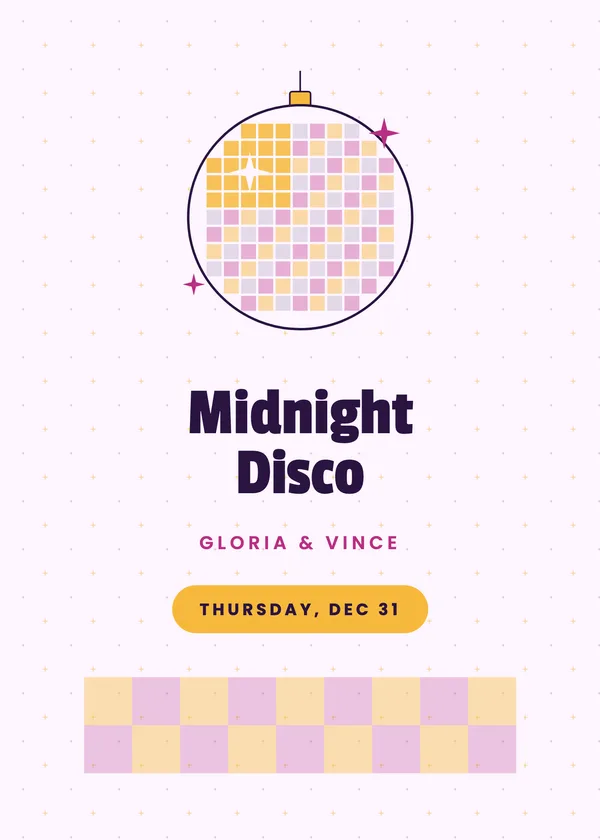 Disco Ball — Disco & Decades New Year's invitation
