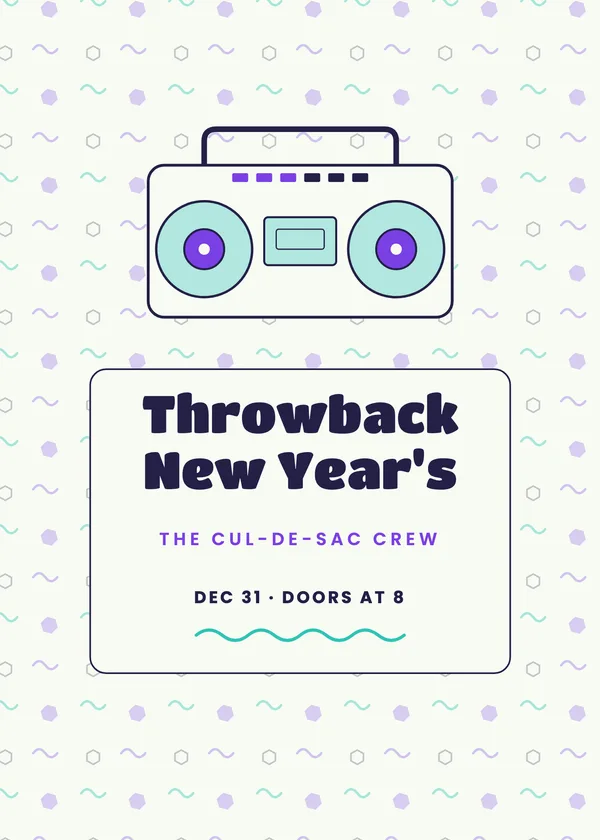 90s Throwback — Disco & Decades New Year's invitation